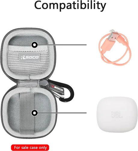 Miniatura 3 de RLSOCO Funda rígida para JBL Tune 225TWS/Tour PRO+/Live PRO+ True Wireless Earbud - Gris Bolsa de almacenamiento a prueba de golpes, a prueba