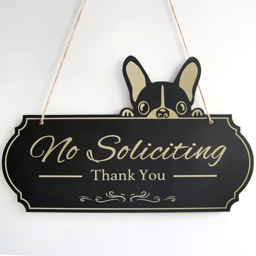 Miniatura 6 de Letrero de No Soliciting para la casa, divertido y rústico con texto en inglés "No Soliciting", letreros para patio al aire libre para decoración
