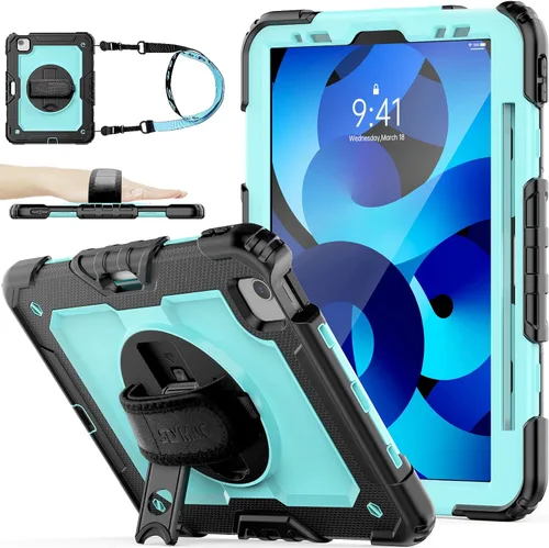 Miniatura 10 de SEYMAC stock Funda para iPad Air 5ª/4ª Generación/Pro 11 (4ª/3ª/2ª) con Protector de Pantalla Soporte para Bolígrafo, Correa de Mano Giratoria