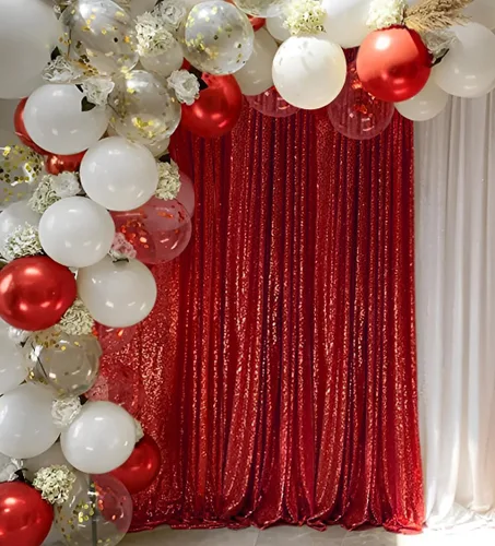 Miniatura 12 de Cortinas de fondo de lentejuelas negras con purpurina de 2 x 8 pies, 4 paneles para decoración de bodas, fiestas de cumpleaños, despedidas de Negro