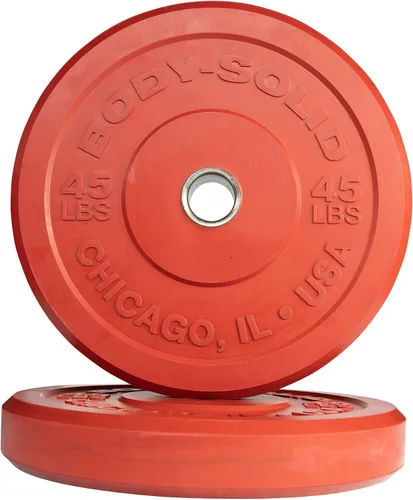 Miniatura 2 de Body-Solid Placa de parachoques olímpica: placas de peso de goma, placas de parachoques olímpicos, placas de barra, pesas de parachoques