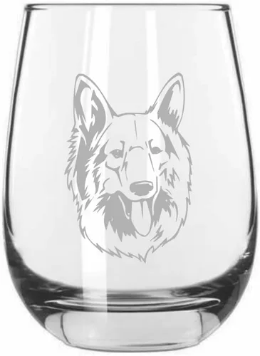 Miniatura 70 de Sakhalin Husky Dog - Copa de vino grabada personalizada de 15.25 onzas sin tallo