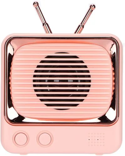 Miniatura 11 de SUNGOOYUE Altavoz inalámbrico BT 5.0 estilo retro TV, diseño macaron, plástico ABS, salida de 3 W, duración de batería de 8 a 9 horas, portátil