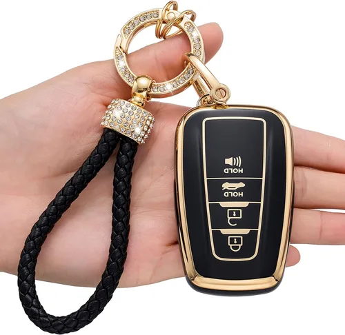 Funda para llavero Toyota, compatible con RAV4 Highlander Avalon C-HR Prius Corolla 2018-2022, funda inteligente de TPU suave de alta calidad,