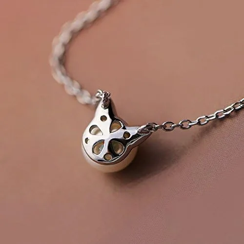 Miniatura 4 de S.Leaf Sterling Silver Cat Necklace Freshwater Cultured Pearl Cat Collarbone Charm Necklace