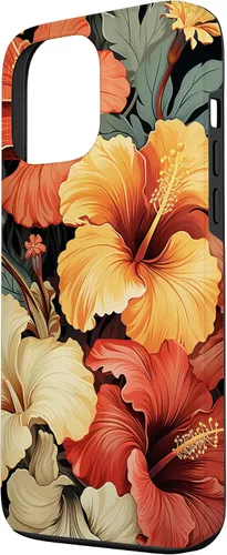 Miniatura 2 de Funda para iPhone 13 Pro Max con diseño tropical hawaiano amarillo rojo hibisco plumeria