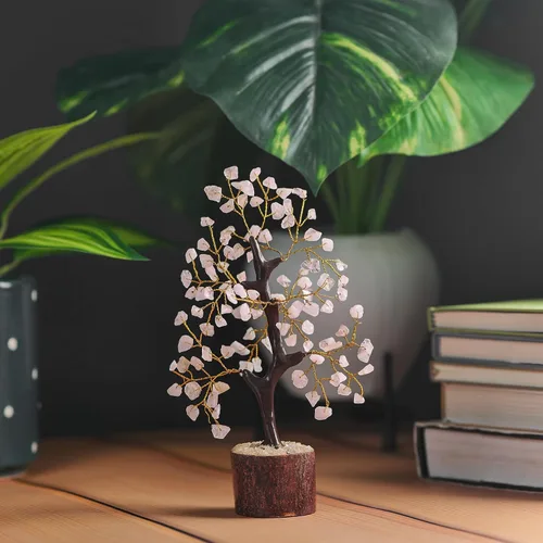 Miniatura 5 de NARIBABU Árbol de cuarzo rosa, cristales y piedras curativas, árbol de la vida de cristal, decoración de oficina en casa rosa, regalos de cumpleaños