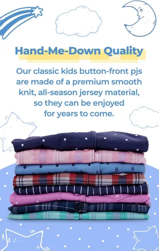 Miniatura 7 de PajamaGram Pijamas para niños - Pijamas con botones para niños