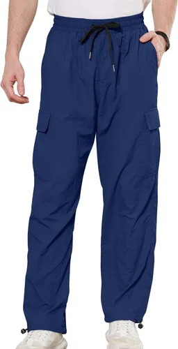 Miniatura 2 de YRW Pantalones cargo casuales para hombre, pantalones deportivos Y2K para hombre, pantalones deportivos Y2K de ajuste relajado, pantalones