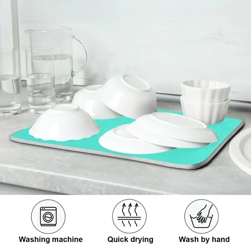 Miniatura 44 de Tapete rojo para secar platos pequeños, accesorios de cocina, tapete escurridor de platos de microfibra, resistente al calor, 16 x 18 pulgadas