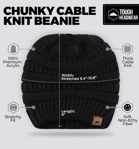 Miniatura 9 de Gorro de punto para mujer, cálido y suave, elástico, para clima frío de Tough Headwear