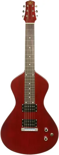 Miniatura 2 de 2022-23 Asher Guitars Electro Hawaiian ® Junior Lap Steel Guitar - Cereza trans con bolsa de concierto