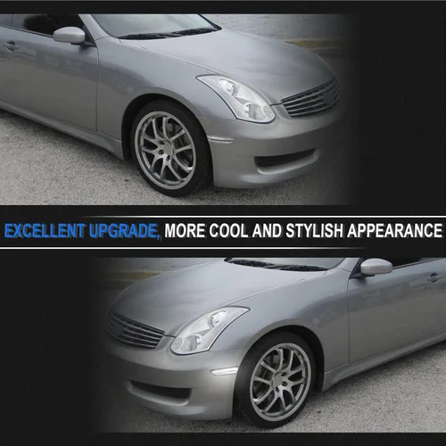 Miniatura 8 de Luz LED Blanca de Marcador Lateral del Parachoques Delantero Compatible con G35 Coupe 2003-2007 /Skyline V35 Coupe 2002-2007, Reemplaza