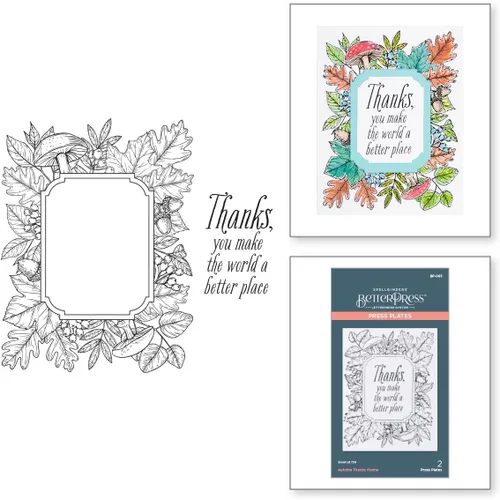 Miniatura 2 de Spellbinders BP-083 Autumn Thanks Frame Press Plate de The BetterPress Autumn Collection