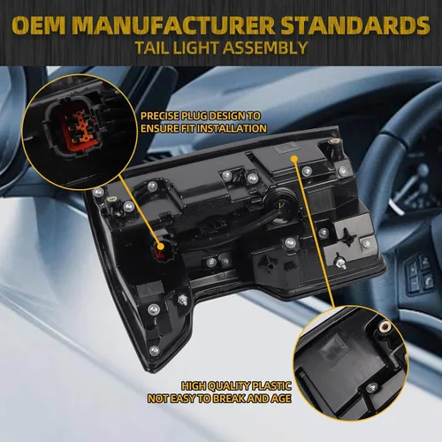 Miniatura 4 de Dasbecan Conjunto de Luz Trasera del Lado Derecho del Pasajero Lámpara Trasera Compatible con Nissan Frontier 2022 2023 2024