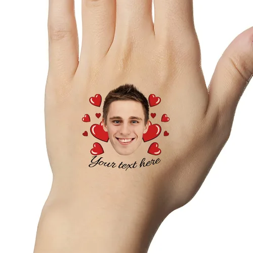 Miniatura 2 de Tatuajes temporales personalizados, tatuajes faciales personalizados para cumpleaños, bodas, despedidas de soltera, 1 juego de 15 tatuajes patrón 13