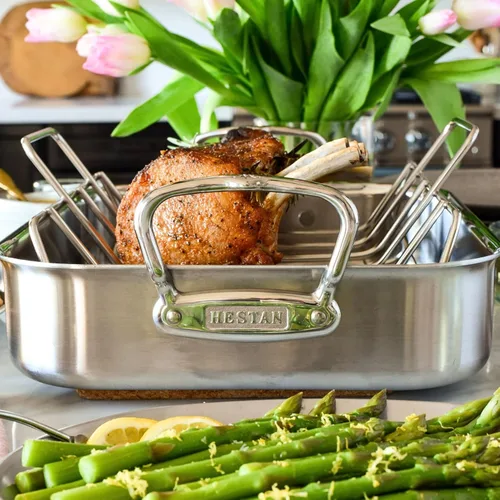 Miniatura 2 de Hestan Provisions – Asador clásico revestido de 14.5" con rejilla de acero inoxidable