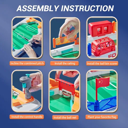 Miniatura 4 de Mini juego de mesa de fútbol para niños: juguetes de mesa de futbolín para niños de 3, 4, 5, 6, 7, 8 a 12 años, juego deportivo interactivo