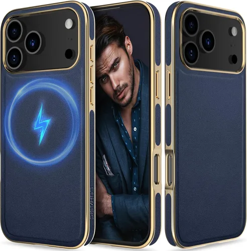 Miniatura 10 de LOHASIC Funda de cuero para iPhone 17 Pro, compatible con MagSafe Professional Business Style Funda protectora de piel sintética de primera calidad