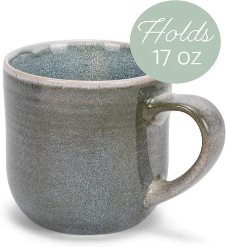 Miniatura 3 de Elanze Designs - Taza de café de cerámica con esmalte reactivo brillante de gran tamaño de 17 onzas líquidas para uso diario en la cocina, grado