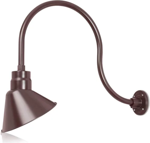 Miniatura 47 de Lámpara de señal de cuello de cisne con pantalla angular negra satinada de 10 pulgadas con brazo de extensión largo de 22 pulgadas, aplique de pared