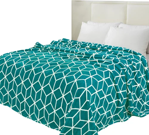 Miniatura 30 de Elegant Comfort Manta ultrasuave de microterciopelo de lujo, suave, mullida, tamaño matrimonial/queen, verde