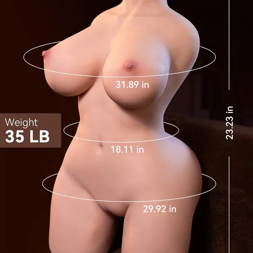 Miniatura 7 de Muñeca sexual de tamaño real de 35 libras, juguetes sexuales masculinos, torso femenino realista para hombres con grandes auges y culo regordete