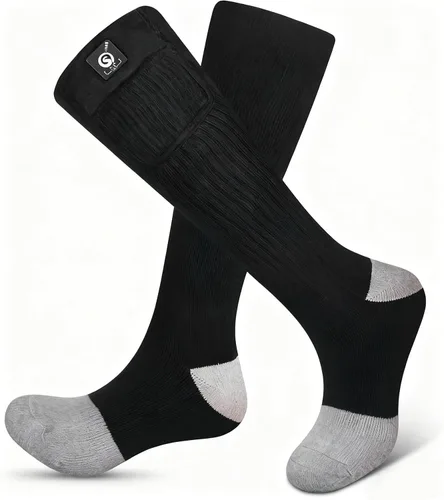 Miniatura 10 de SNOW DEER - Calcetines térmicos eléctricos recargables mejorados, 7.4 V, batería de 2200 mAh para clima frío para hombres y mujeres, calcetines