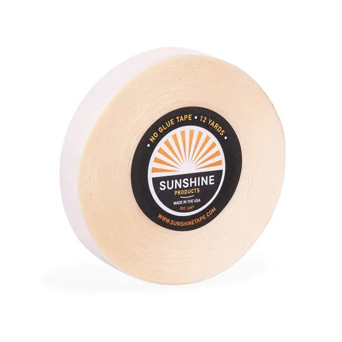 Miniatura 25 de Sunshine Tape Rollo de cinta adhesiva para peluca sin pegamento 1 pulgada x 3 yardas Doble cara, grado médico Cinta de tupé y peluca
