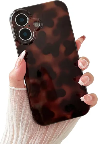 Miniatura 17 de Huahuacase Funda compatible con iPhone 11, diseño de caparazón de tortuga, retro, ámbar y marrón, estampado de guepardo leopardo, funda protectora