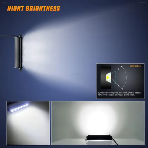 Miniatura 3 de Barras de Luz LED Pods de Doble Fila de 7 Pulgadas - Combo Delgado de Luz LED Spot Flood para Conducción Todoterreno, Luces Antiniebla LED Luces