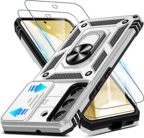Miniatura 144 de ATUMP Funda para OnePlus Nord N200 5G con protector de pantalla HD con cubierta para cámara deslizante, soporte de anillo de rotación de 360°