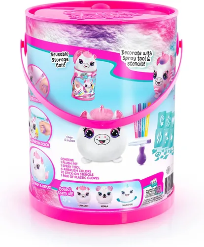 Miniatura 3 de Canal Toys Personaliza el unicornio de peluche esponjoso mediano con aerógrafo. Decora, lava, repite. Personaliza tu propia felpa de arte en aerosol