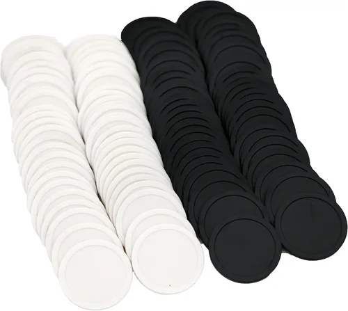 Miniatura 2 de Caja de 120 monedas de conteo para fichas de póquer y monedas de juego (blanco y negro, 1.378 in)