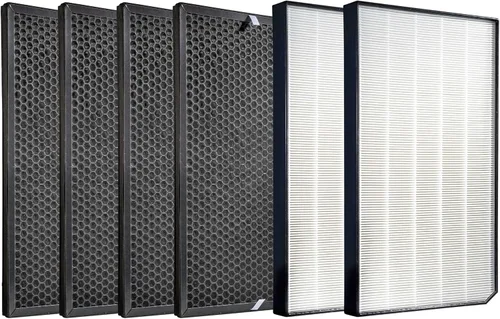 Paquete de filtros de repuesto originales AirDoctor ADAD5000/5500 de 1 año. Incluye 4 carbono/COV de primera calidad + 2 UltraHEPA. Calidad y