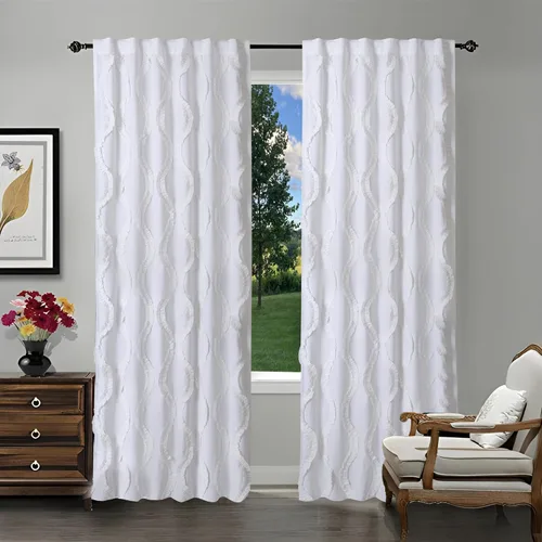 Miniatura 15 de Cortinas de lino natural – Juego de 2 paneles con pestaña trasera, 50 x 63 pulgadas cada uno, cortinas texturizadas con aspecto de lino para sala