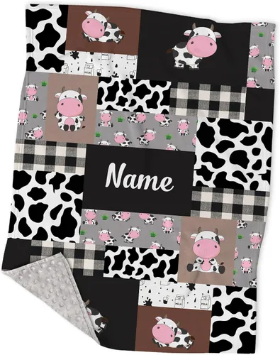 Miniatura 7 de Manta personalizada de camuflaje con diseño de ciervos y osos, conejo, lobo y bosque, manta de bebé con lunares minky para niños y niñas, manta a