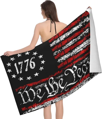 Miniatura 2 de We The People 1776 - Toalla de playa con bandera de Estados Unidos vintage, toalla de baño de secado rápido para viajes, natación, piscina, yoga
