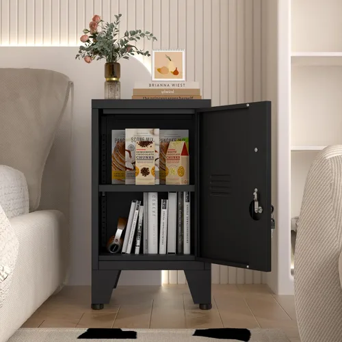 Miniatura 2 de GAIOUS Armario de almacenamiento de armario de metal de 24 pulgadas de alto con 1 puerta, gabinete de almacenamiento de archivos bloqueado con 1