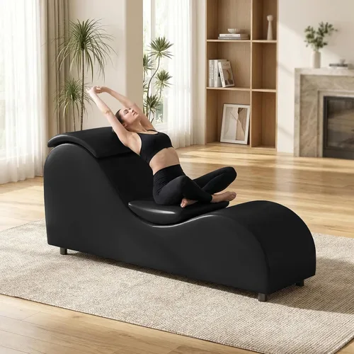 Mjkone Elegante silla de yoga de 61 pulgadas para adultos, estiramiento, ejercicio, relajante, versátil para interiores con cojín de cabeza