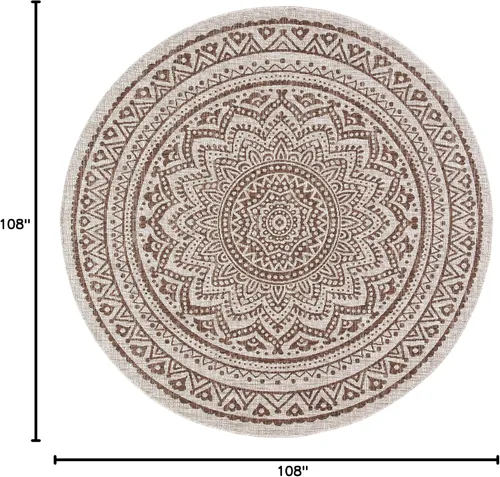 Miniatura 166 de SAFAVIEH Alfombra lavable para exteriores, colección Courtyard - Pasillo de 2.3 x 8 pies, color beige claro y marrón claro, no desprende pelusa