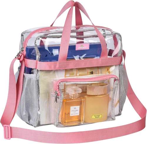 Miniatura 26 de MAY TREE Bolsa transparente para eventos en estadios de 12 x 6 x 12 pulgadas, bolsa de almuerzo transparente con correas reforzadas para trabajo