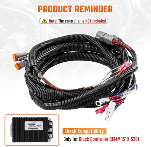 Miniatura 2 de CLUBRALLY Arnés de cableado de control de carrito de golf para Club Car DS - Controlador negro#1510-5201, Arnés de cableado completo para vehículo