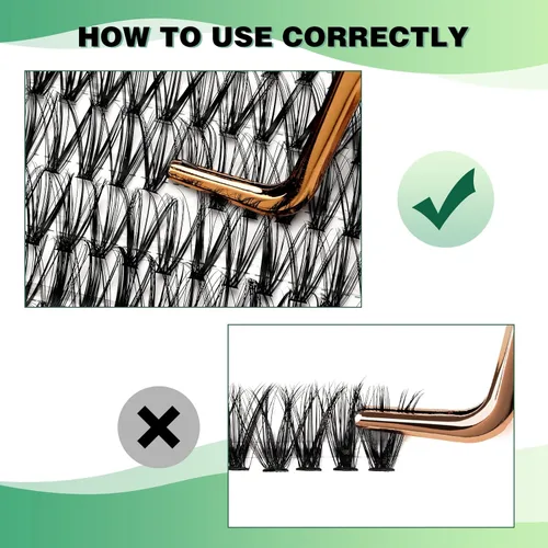 Miniatura 118 de Extensiones de racimos de pestañas 300 piezas, pestañas individuales 40D 0.07D rizado 11mm, para colocar en casa, bandeja grande de volumen