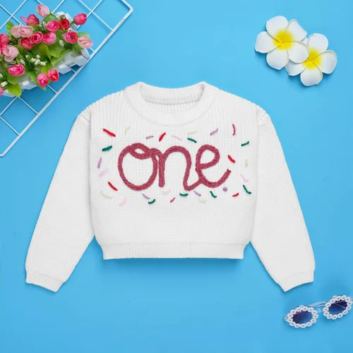 Miniatura 112 de Suéter de primer cumpleaños para bebés y niñas de un año de edad, sesión de fotos, otoño e invierno