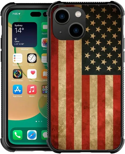 Miniatura 26 de ZHEGAILIAN Funda compatible con iPhone 14, funda de munición AK 47, parte trasera de vidrio templado+funda protectora de TPU de silicona suave