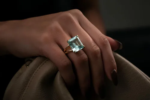 Miniatura 2 de Exquisito anillo de topacio – Banda rellena de oro de 14 quilates con topacio azul – Piedra natal de noviembre – Tallas 3 – 12.5 – Joyería hecha a