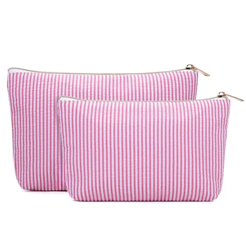 Miniatura 15 de Wandering Nature Bolsa de maquillaje pequeña, paquete de 2 bolsas de cosméticos para bolso, bolsa de maquillaje acolchada acolchada, bonita bolsa