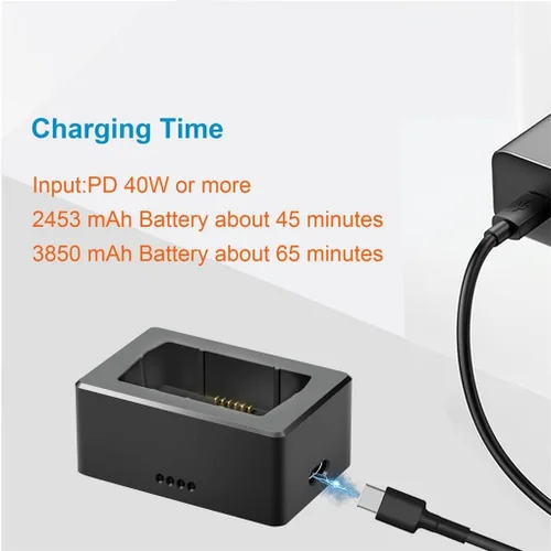 Miniatura 2 de Mavic Mini 3 Pro Accessories Cargador de batería USB, concentrador de carga de batería con dos cables de carga para DJI Mini 3 Pro, soporte QC3.0 PD