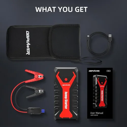 Miniatura 7 de DBPOWER Arrancador portátil para coche de 5000A/80.66Wh, para motores de hasta 8.0 L gasolina y 6.5 L diesel, arrancador de batería de iones